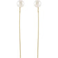 White Pearl Threaded Dangling Earrings