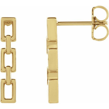 Square Chain Link Earrings