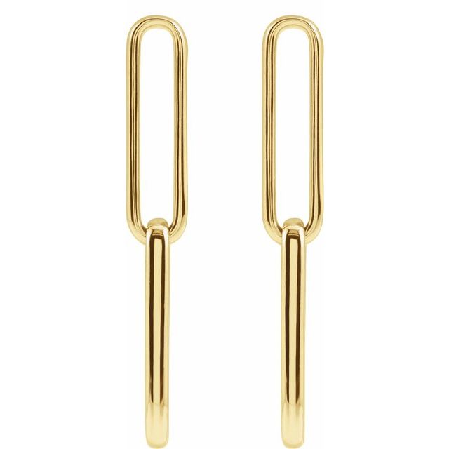 Elongated Flat Link Earrings